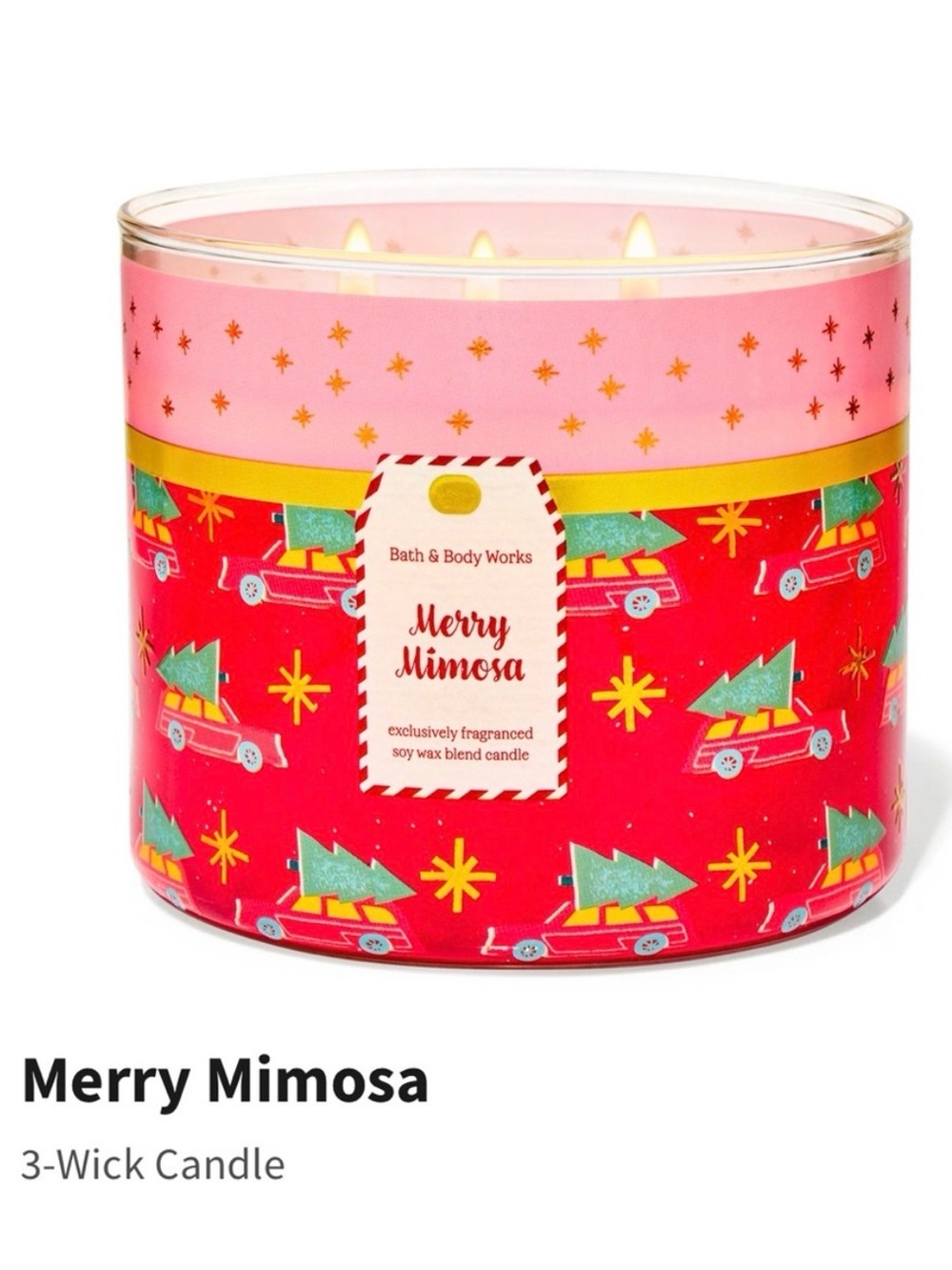 NIB Bath & Body Works “Merry Mimosa” 3-Wick Candle w Decorative Metal Lid